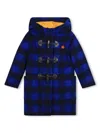 Kenzo Boke Flower Check-pattern Coat In Black