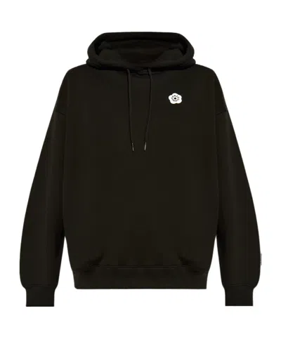 Kenzo 'boke Flower 2.0' Embroidered Oversized Hoodie In Cotton In Black
