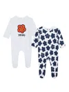Kenzo Boke Flower Cotton Pajama Set (set Of Two) In White