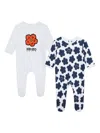 Kenzo Boke Flower Cotton Pajama Set (set Of Two) In White