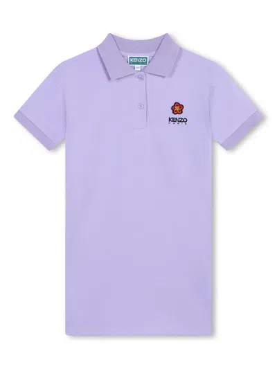 Kenzo Kids' Boke Flower Cotton Polo Dress In Purple