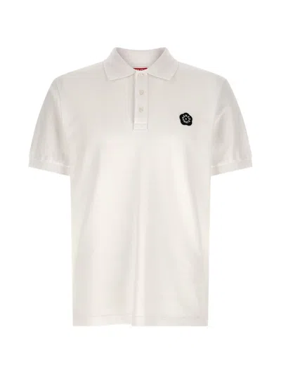 Kenzo Boke Flower Cotton Polo Shirt In White