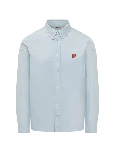 Kenzo Boke Flower Cotton Shirt In Gray