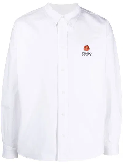 Kenzo Boke Flower Cotton Shirt In White
