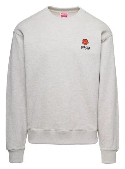 Kenzo Boke Flower Cotton Sweatshirt In Grey