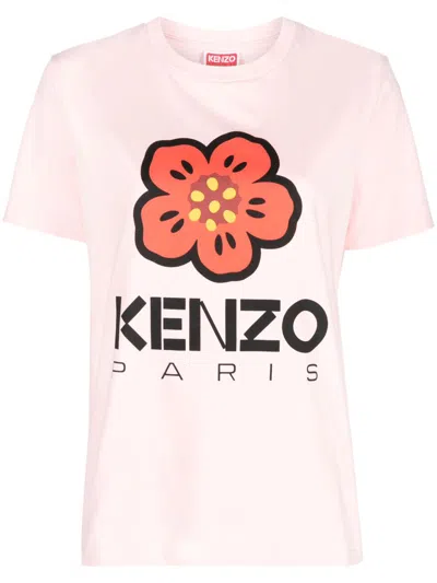 Kenzo Boke Flower Cotton T-shirt In Pink