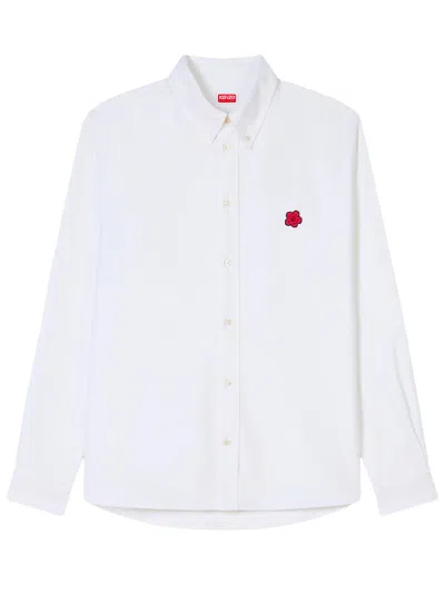 Kenzo Boke Flower Crest Casual Shirt In White