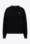 Kenzo Black Knit Jumper With Boke Flower Logo Patch On The Chest In Wool Man In Black