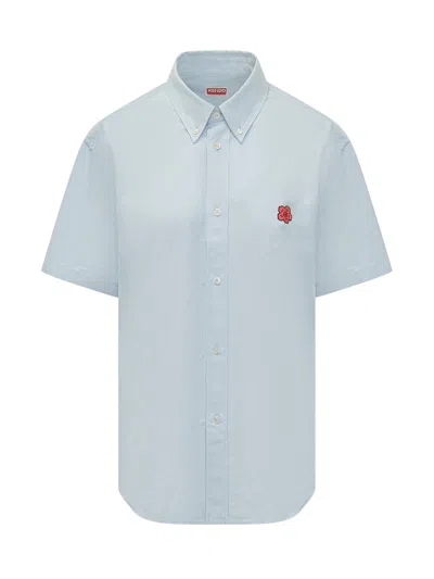 Kenzo Boke Flower Cut Sleeve Shirt In Blue