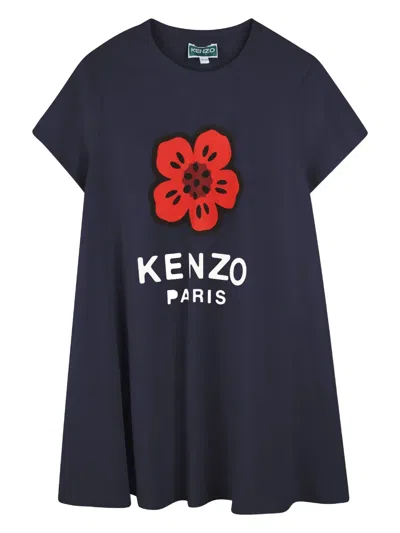 Kenzo Kids' Boke Flower Dress In Blue