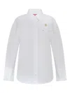 Kenzo Boke Flower-embellished Cotton Shirt In White