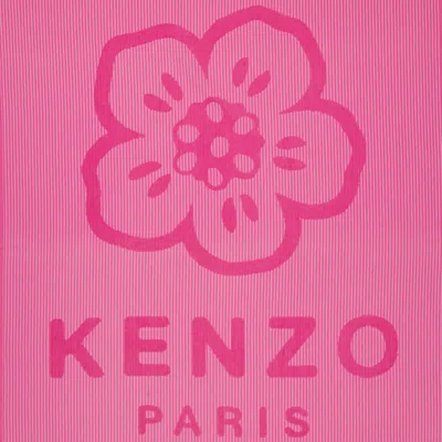 Kenzo Boke Flower Embroidered Beach Towel In Pink