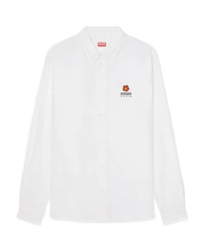 KENZO KENZO BOKE FLOWER EMBROIDERED BUTTONED SHIRT