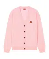 Kenzo Boke Flower Embroidered Buttoned Cardigan In Pink