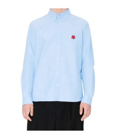 KENZO KENZO LOGO EMBROIDERED LONG-SLEEVE SHIRT