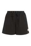 Kenzo Boke Flower Embroidered Drawstring Shorts In Black