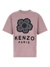 Kenzo Boke Flower Embroidered Oversized Cotton T-shirt Clothing In Pink