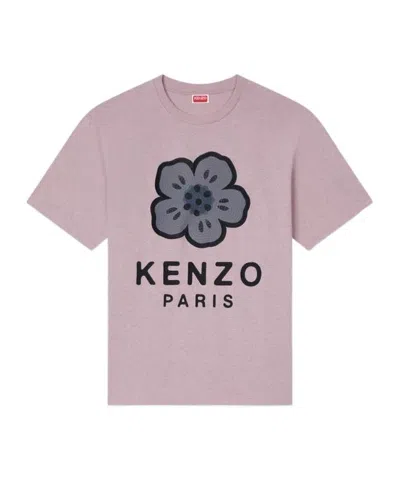 Kenzo 'boke Flower' Embroidered Oversized T-shirt In Cotton In Pink