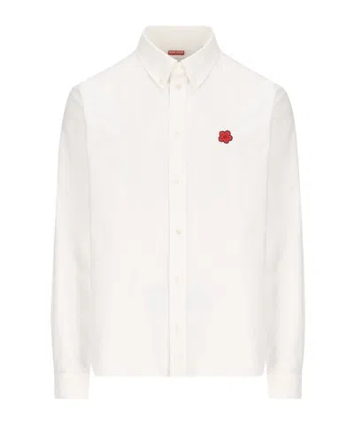 KENZO KENZO BOKE FLOWER EMBROIDERED OXFORD SHIRT