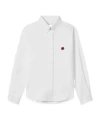 Kenzo Boke Flower Embroidered Slim-fit Shirt In White