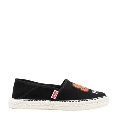 KENZO BOKE FLOWER EMBROIDERED STRAW SHOES