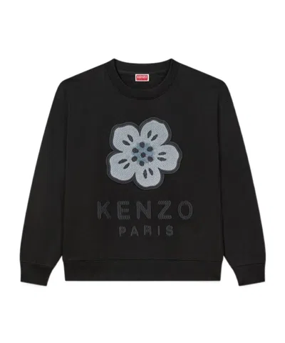 Kenzo 'boke Flower' Embroidered Sweatshirt In Cotton In Black