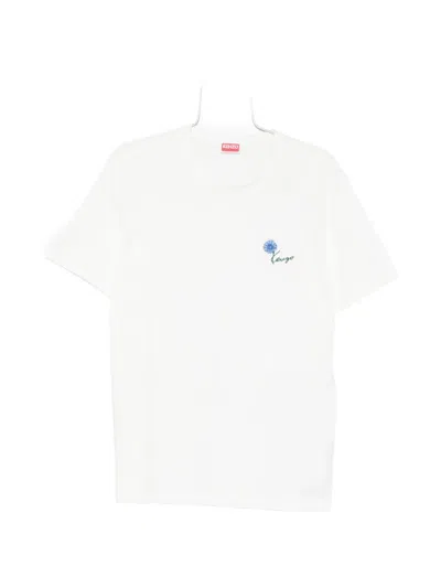 Kenzo Boke Flower Embroidered T-shirt In White