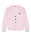 Kenzo Boke Flower Embroidered Buttoned Cardigan In Pink
