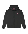 Kenzo Lucky Tiger-motif Zip-up Hoodie In Black