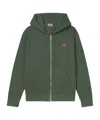 Kenzo Boke Flower Embroidery Zipper Hoodie In Black