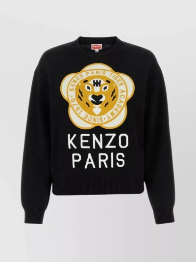 Kenzo Tiger Academy Wool Blend Jumper In Noir