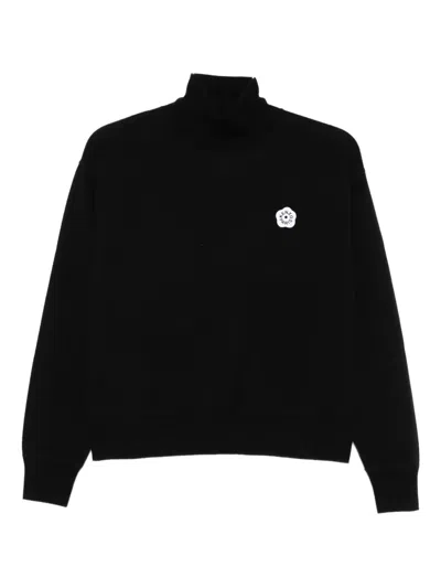 Kenzo Boke Flower High-neck Sweater In Black