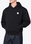 Kenzo Boke Flower 2.0 Cotton Hoodie With Front Print And Kangaroo Pocket In Black