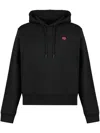 Kenzo Hooded Sweatshirt With Bo In Black