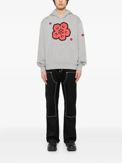 Kenzo Boke-flower Hoodie In Gray