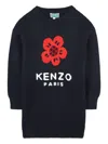 Kenzo Boke Flower Knitted Dress In Blue