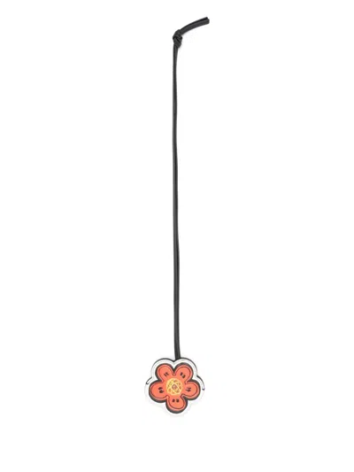 Kenzo Boke Flower Leather Keyring In Brown