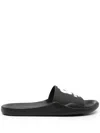 Kenzo Boke Flower Logo-embossed Slides In Black
