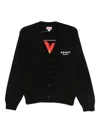 Kenzo Boke Flower Logo-embroidered Button Cardigan In Black