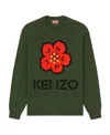 Kenzo Boke Flower Logo Intarsia Knit Jumper In Green