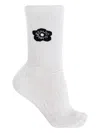 Kenzo Boke Flower-logo Ribbed Socks In White