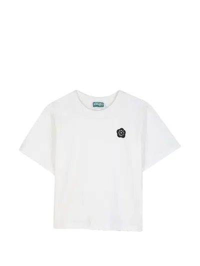Kenzo Kids' Boke Flower Logo-patch T-shirt In White