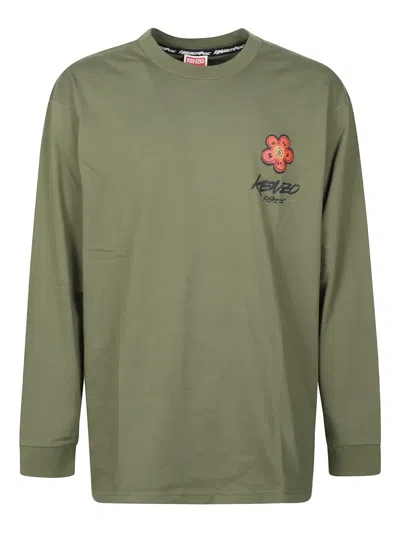 Kenzo Boke-flower Long-sleeved T-shirt In Green