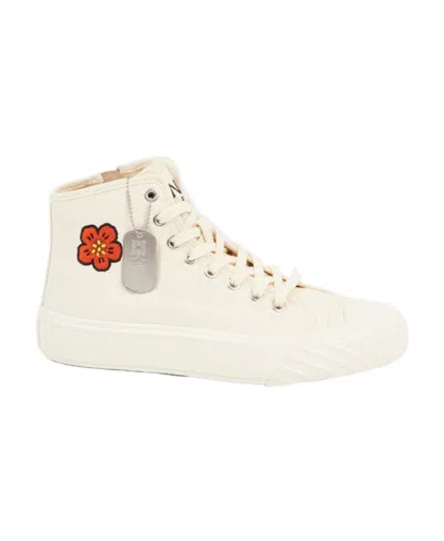 Kenzo School Hi-top Sneakers In Beige