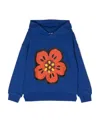 Kenzo Boke Flower Patch Cotton Hoodie In Blue