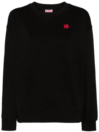 KENZO BOKE FLOWER-PATCH COTTON SWEATSHIRT
