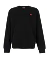 Kenzo Black Knit Jumper With Boke Flower Logo Patch On The Chest In Wool Man In Black