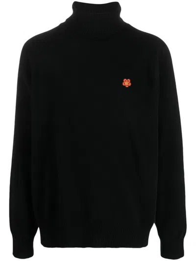KENZO BOKE FLOWER-PATCH WOOL JUMPER