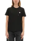 Kenzo 'boke Flower 2,0' Black Crewneck T-shirt With Logo Patch On The Front And Logo Lettering On The Rear In Black