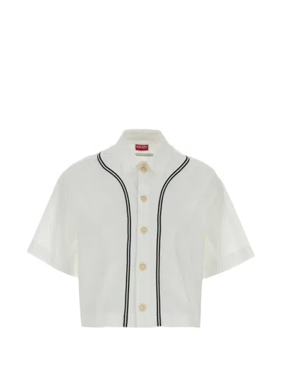 Kenzo White Contrasting Trim Short Sleeves Shirt